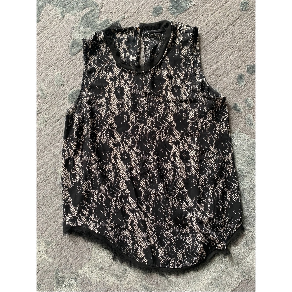 Who what wear medium black and white tank blouse